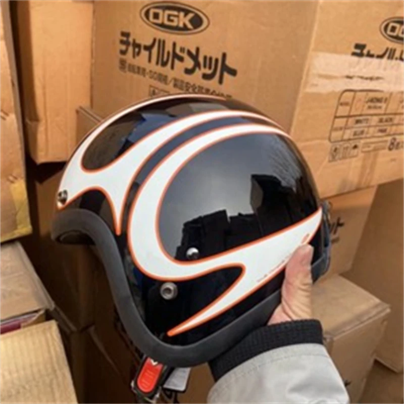 

Vintage OGK Spindlle Helmet Cafe Racer Light Weight Shell Fiber Glass Helmet Open Face Japanese High Quality Motorcycle Casco