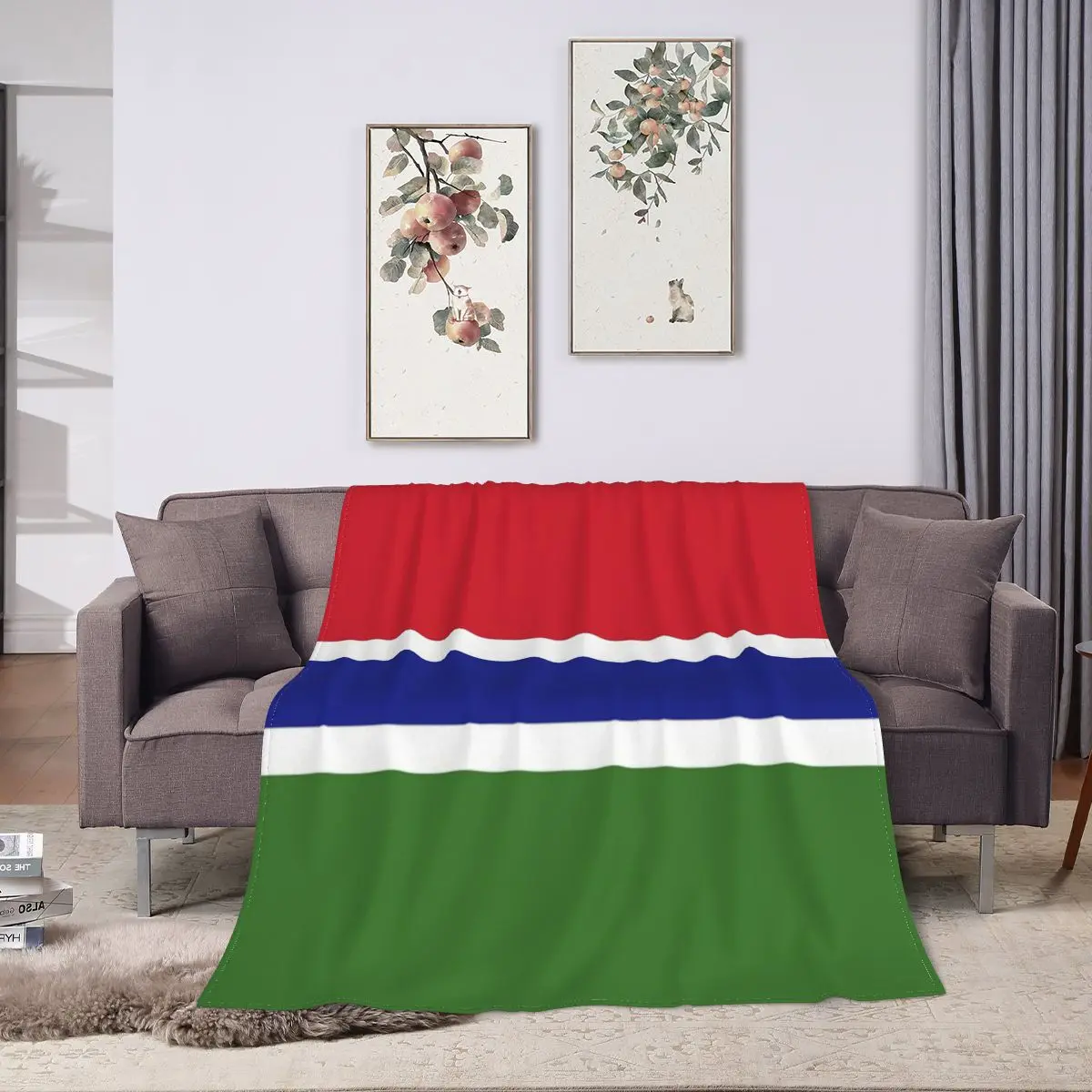 Мягкое Флисовое одеяло с изображением флага Гамбии