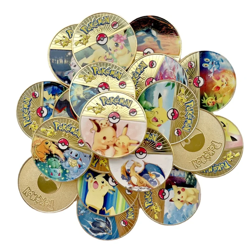 

NEW 2022 Pokemon Anime Gold Plated Gold Coin Game Commemorative Coin Pikachu Gold Coin Game Collection Pokemon Cards Christmas