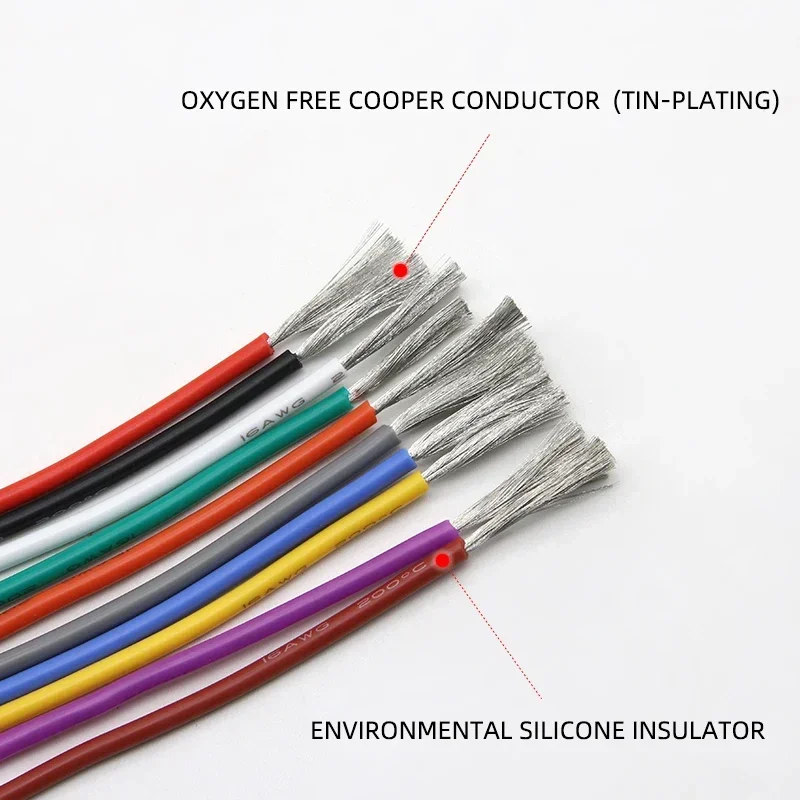 Гибкий силиконовый провод в рулоне 30/28/26/24/22/20/18/16AWG резиновый изолированный