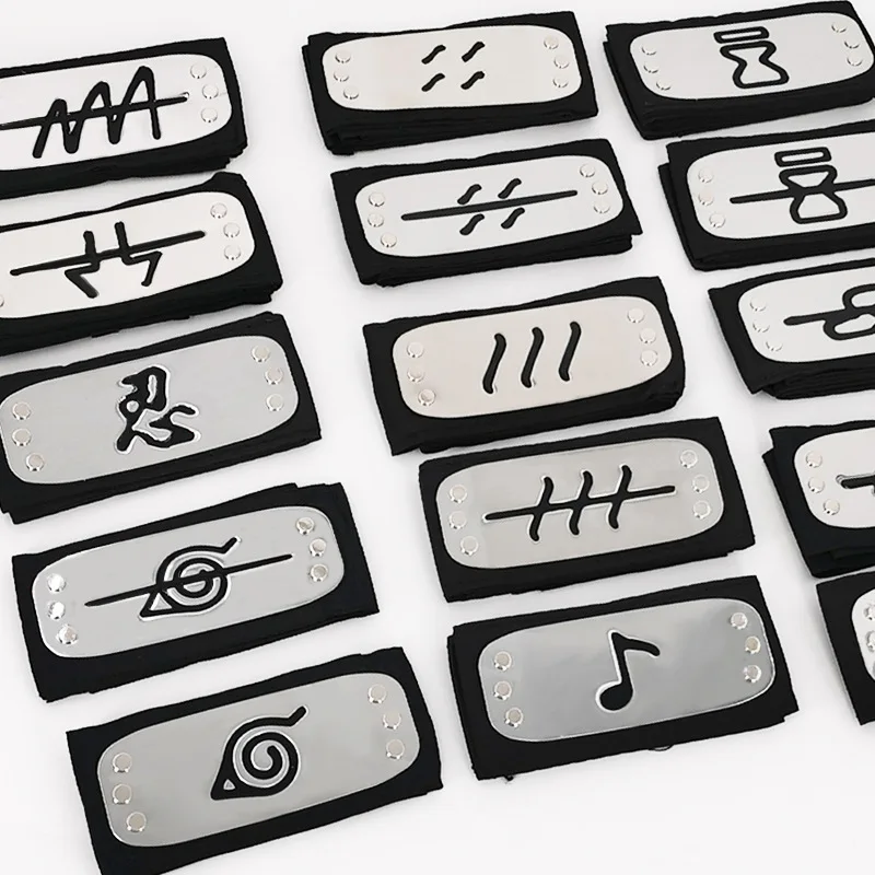 Повязка с логотипом Наруто косплей японское аниме металлические позолоченные