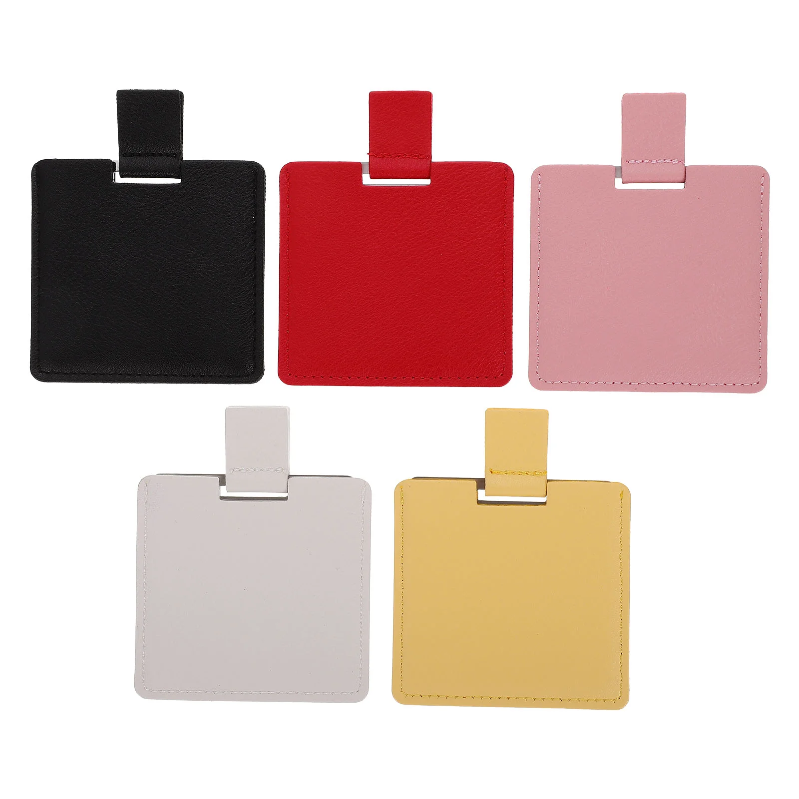 

Mirror Makeup Pocket Compact Mini Travel Mirrors Handbag Portable Handheld Magnifying Vanity Purse Cover Pu Purses Sided Double