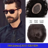 men hair toupee fine mono mens wig durable capillary prosthesis 6inch handmade mens wigs human hair tupee system 130 density