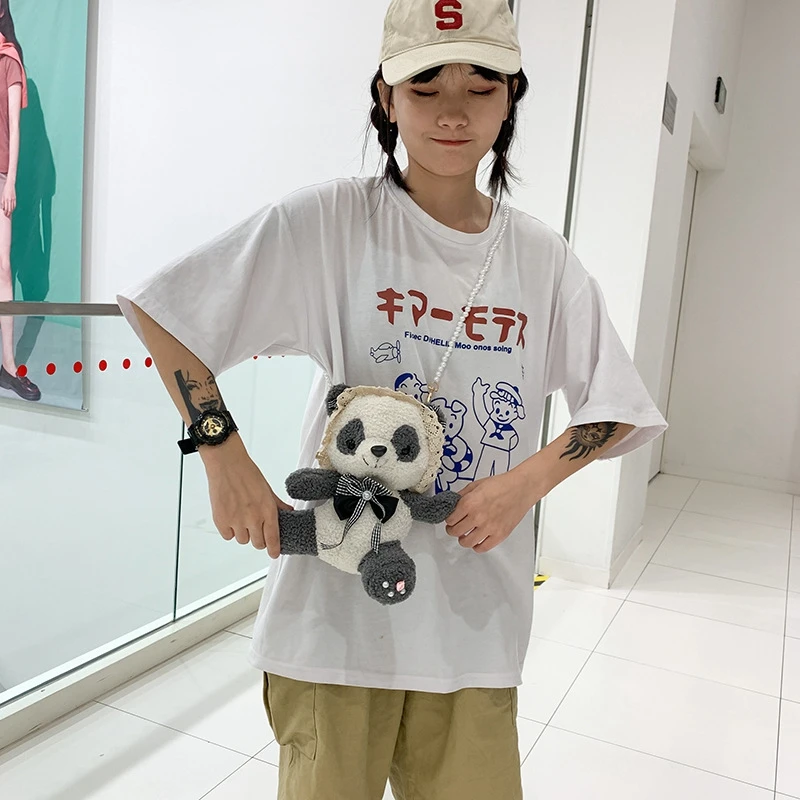 Cute Soft Plush Cartoon Doll Bag Women Mobile Phone Bag Female Party Shoulder Bag Little Girl Christmas Gift Mini Backpack