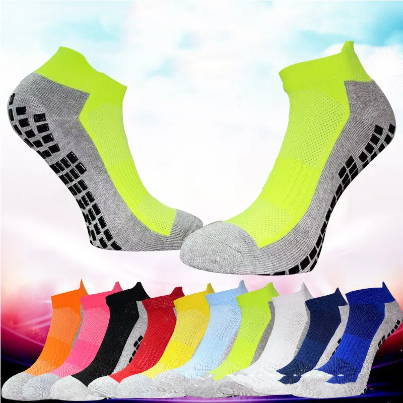 

10 Colors New Short Anti slip Football Socks Silicone Sport Outdoor Men Women Soccer Socks Slippers Size 38-47