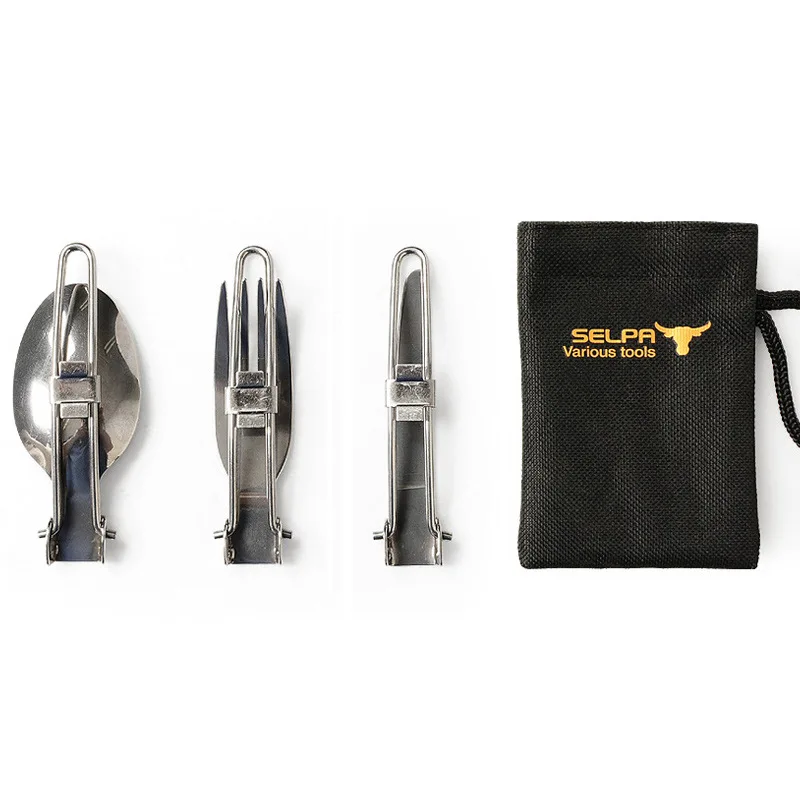 3 шт./набор складные столовые приборы из нержавеющей стали | Спорт и развлечения