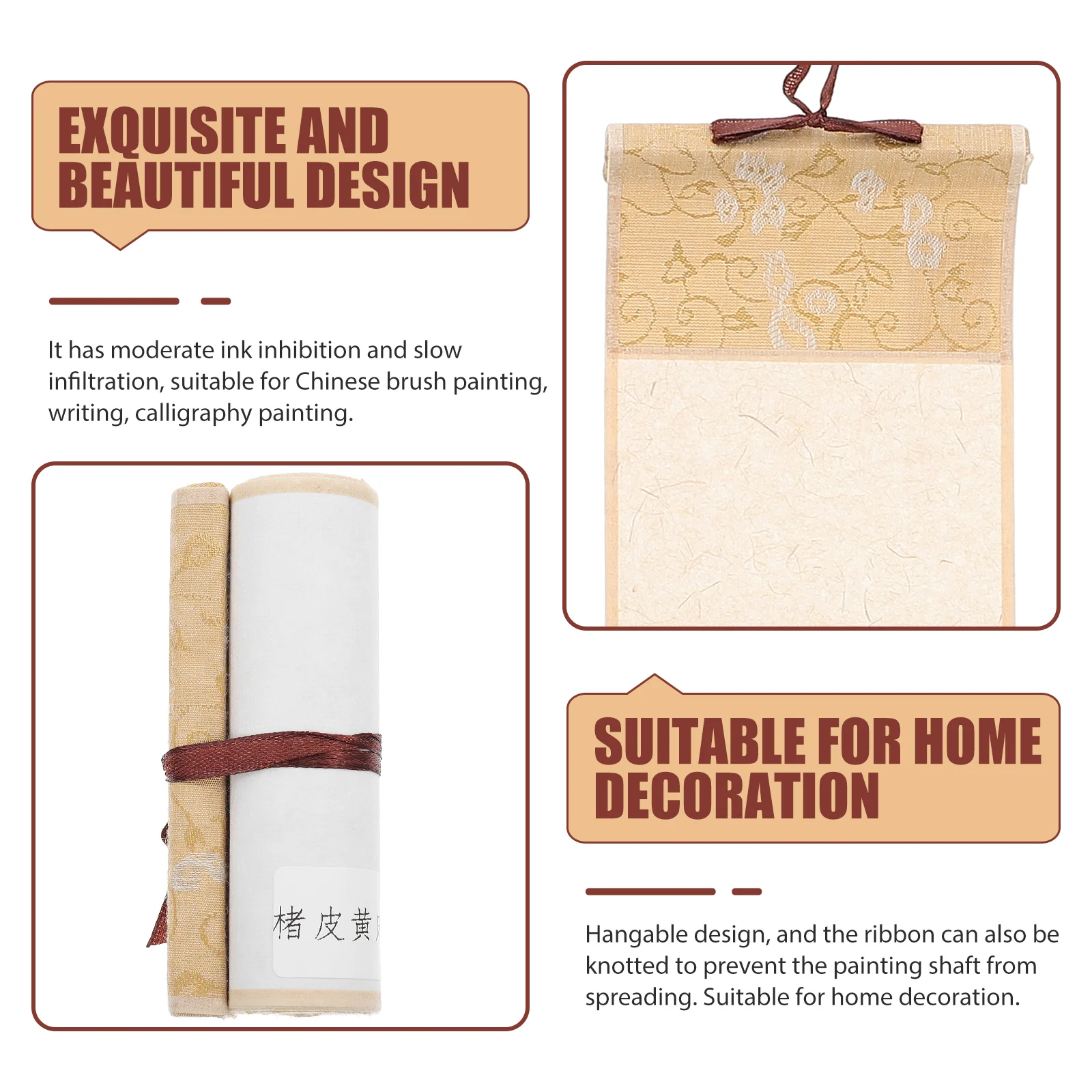 Blank Rice Paper Scroll Office Decor Parchment for Writing The Fabric Home Calligraphy