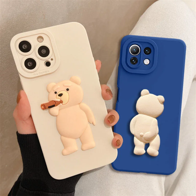 Чехол для телефона с милым медведем Xiaomi 11 T Pro Mi Lite Mi11 4G | Мобильные телефоны и