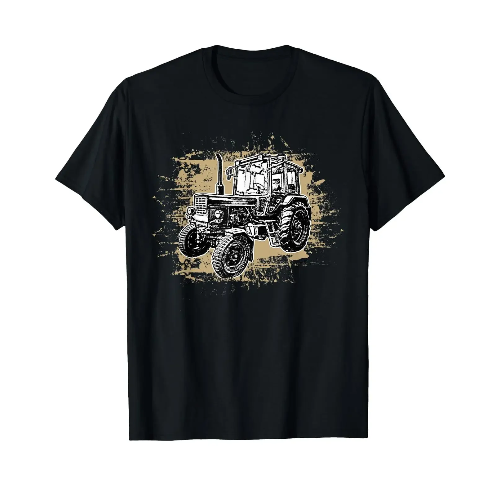 Фото Винтажная футболка Farmer Tractor Belarus DDR Vehicles с эффектом потертости, удобная, унисекс, стильная, мягкая, повседневная, модная, слегка состаренная. №1