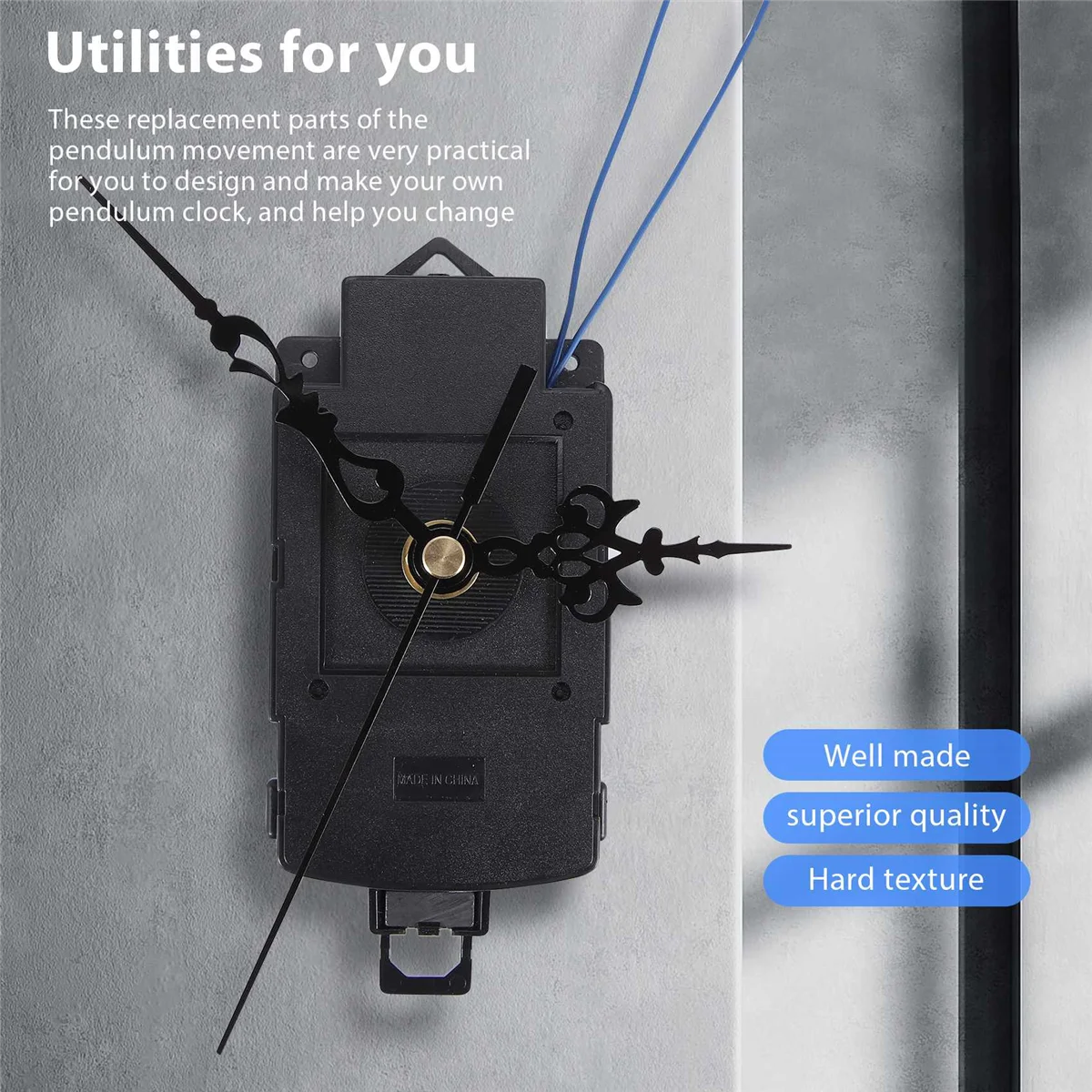 Кварцевый маятниковый механизм часов с черными стрелками динамиком музыкальной