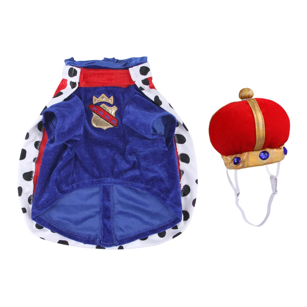 

Costume Dog King Pet Cloak Petscosplay Puppycrowncape Apparel Hoodies Cat Winter Overcoat Prince Suit Christmas Costumes