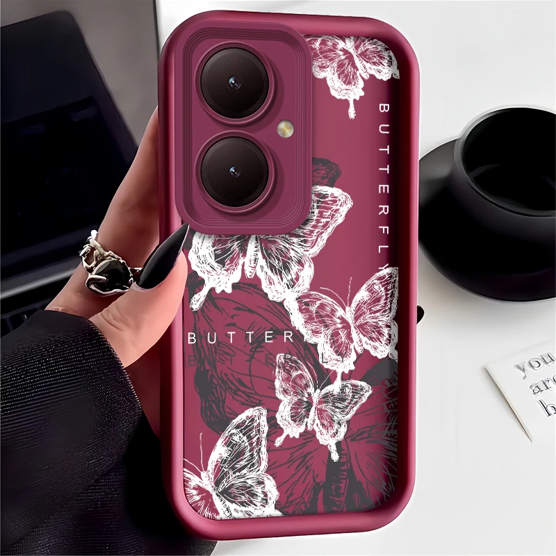 Модный Ретро Чехол в виде бабочки для Vivo Y50 Y30 Y30i Y51 Y31 Y53S Y76S Y77 Y77E Y78