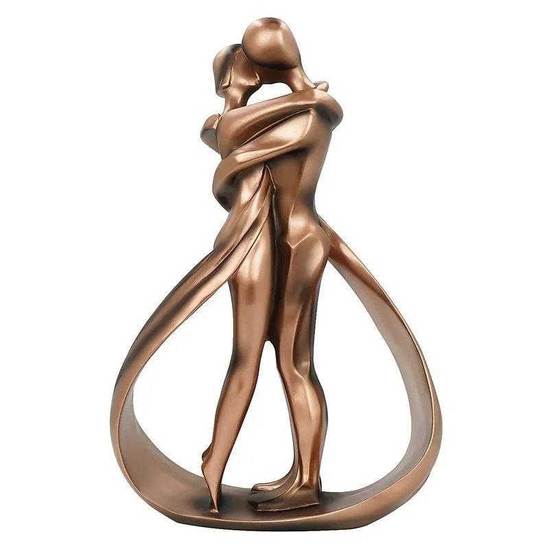 

Creative Home Decor Kiss Couple Sculpture Lovers Art Figurine Anniversary Romantic Statue Hug Figure Crafts Gifts