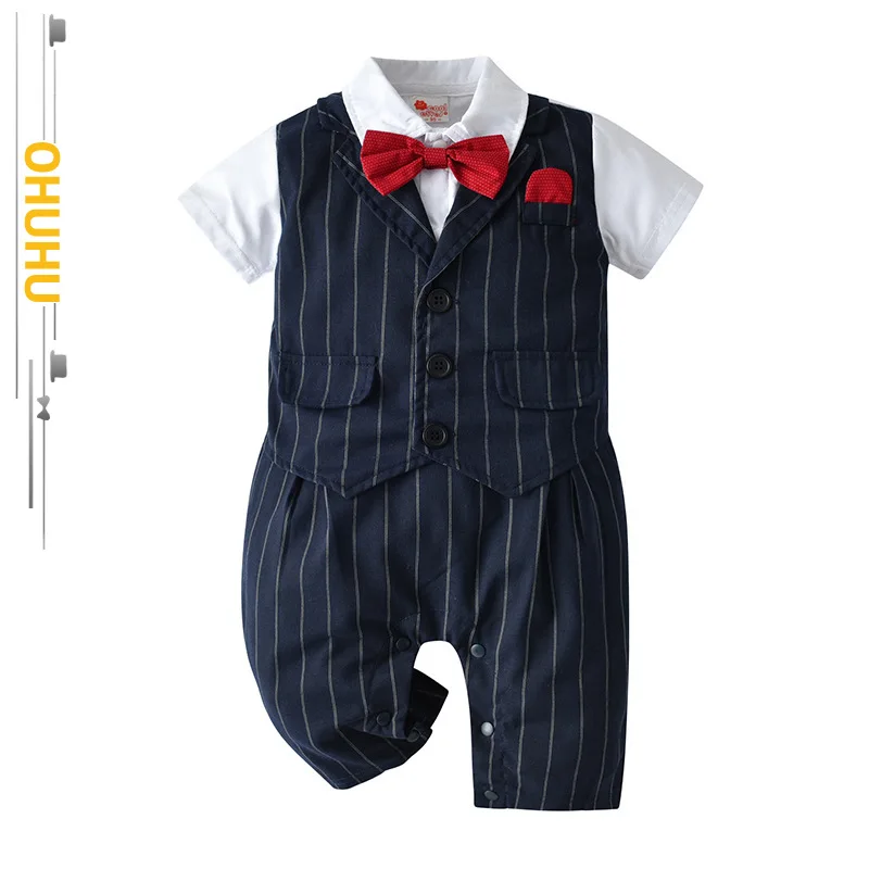 

2022 Summer New Children's Clothing Sets Two-piece Romper Short-sleeved Boy Bow Tie Healthy Comfortable Soft Breathable 13198