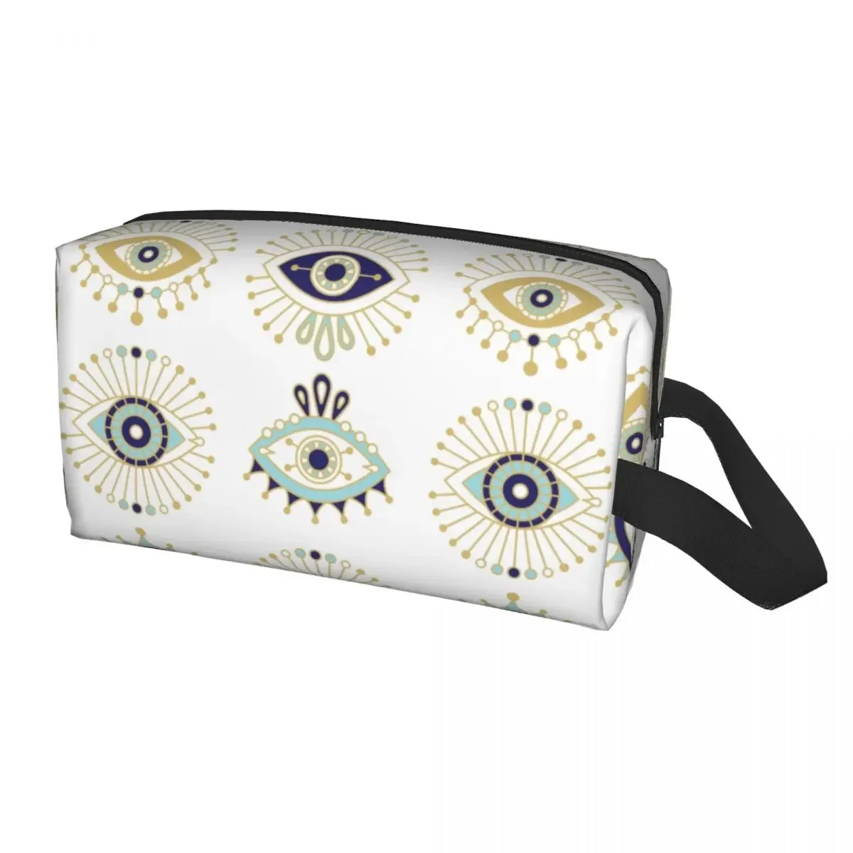 

Turkish Evil Eye Collection On Makeup Bag for Travel Cosmetic Organizer Nazar Amulet Hamsa Boho Bohemian Storage Toiletry Bags