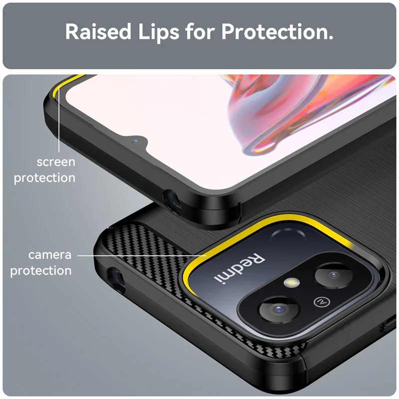 For Redmi 12C Case for Xiaomi  Redmi 12C 11A 10C 10A 10 Cover Capa Shell Shockproof Soft Silicon Phone Bumper for Redmi 12C