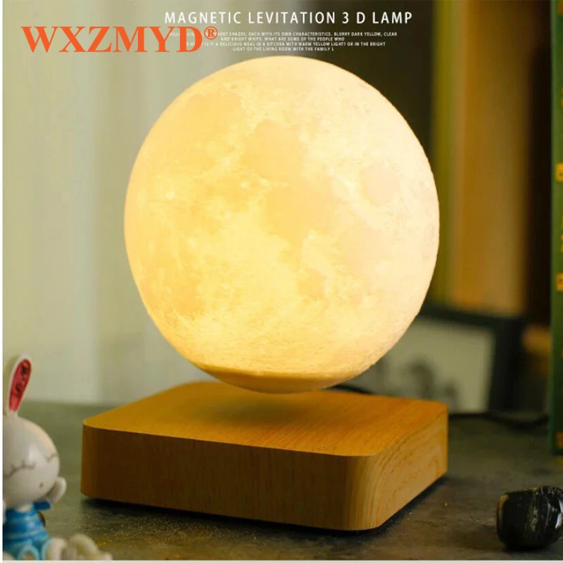 LED Night Lamp Levitating Creative 3D Touch Magnetic Levitation Moon Lamp Night Light Rotating LED Moon Floating Lamp 3 Colors