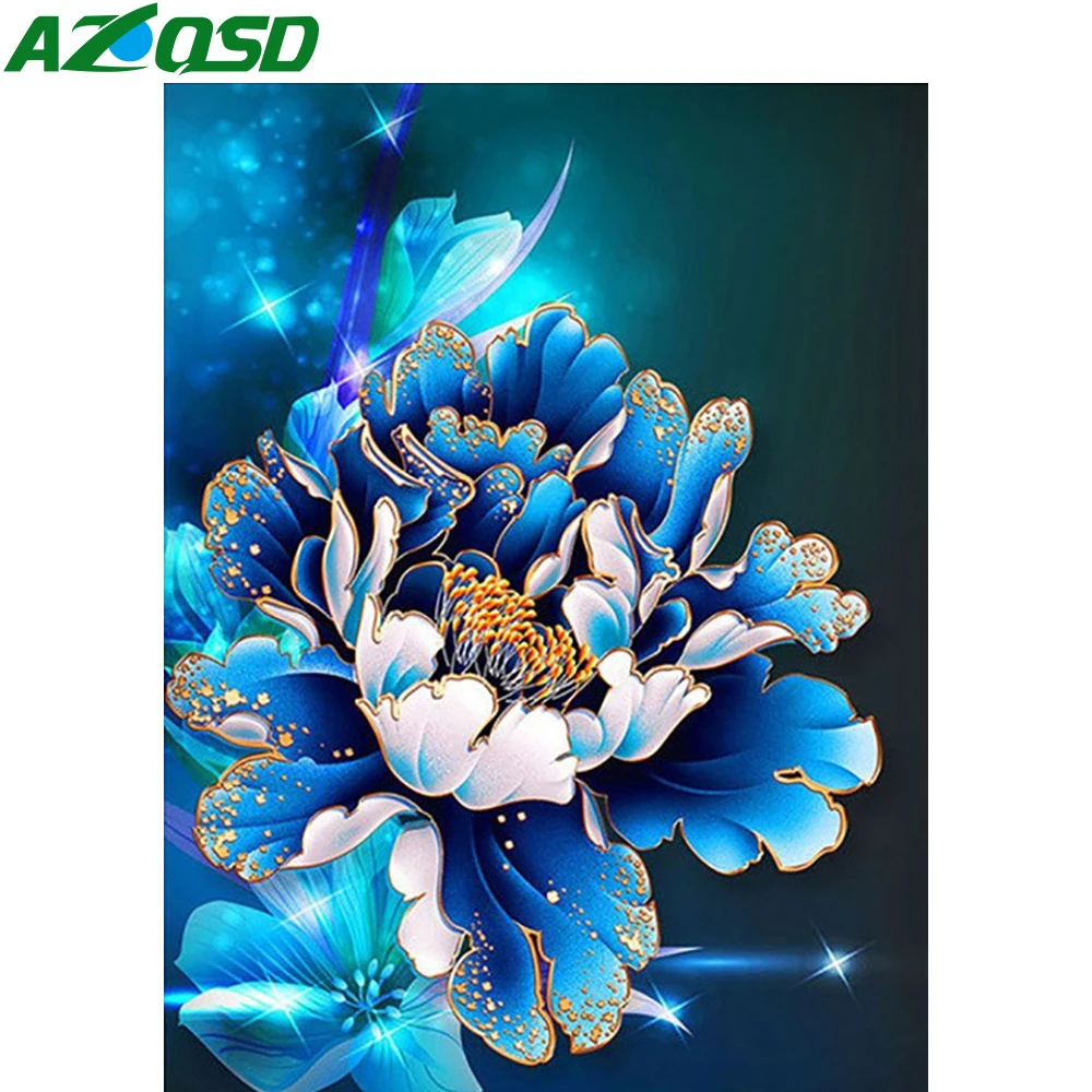 

AZQSD Picture By Numbers Flower Peony Kits HandPainted Oil Painting Floral DIY Frame On Canvas For Living Room 40x50cm