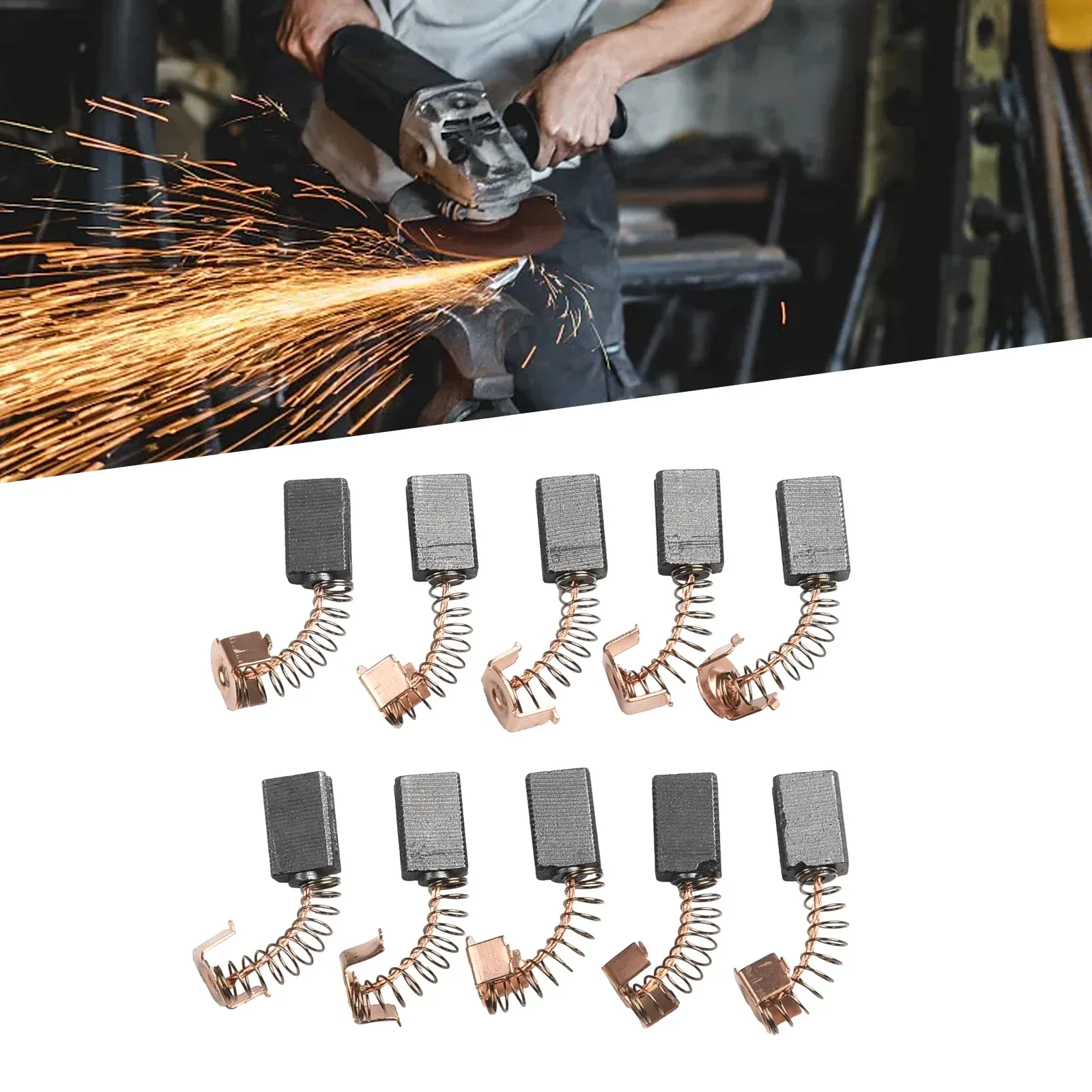 10 шт. металлическая угольная щетка 5x8x12 мм запасная часть для угловой