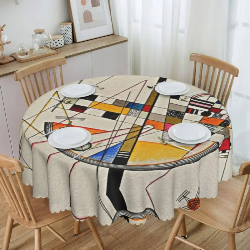 

Круглая скатерть Wassily Kandinsky, изящное натяжение, 60 дюймов, чехол для стола с абстрактным рисунком для вечеринок, скатерть