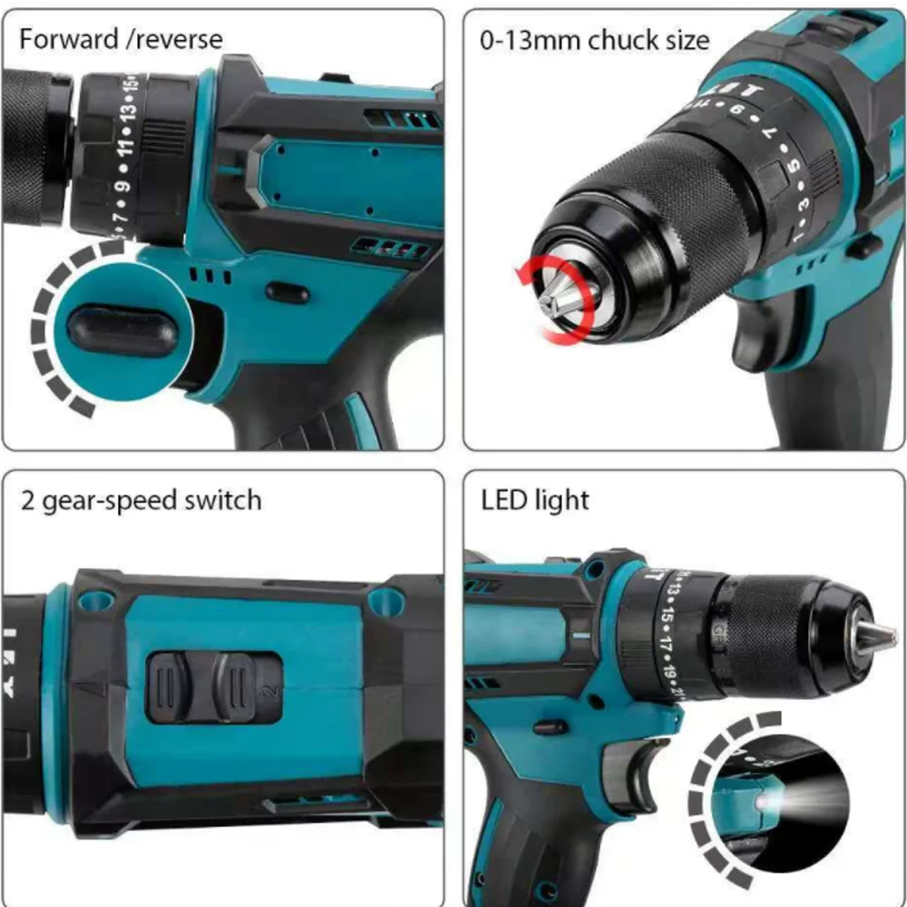 Бесщеточная электрическая дрель 350N.m Diy перезаряжаемая аккумуляторная