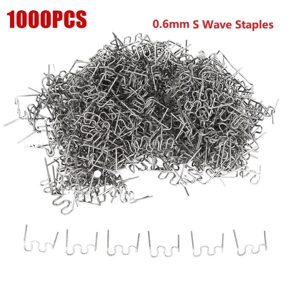 1000Pcs 0.6mm Wave Staples Welding Nail For Car Bumper Bodywork Plastic Stapler Repair Kit Pre-Cut Hot Stapler Soldering Tools