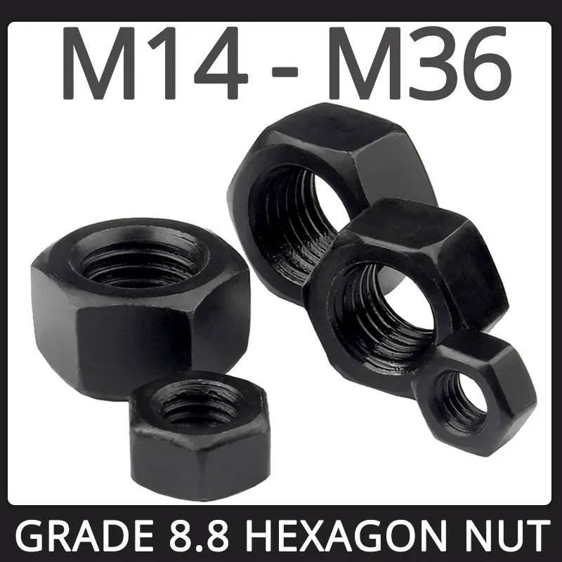 M14 M16 M20 M22 M24 M27 M30 M36 GRADE 8.8 Steel Hexagon NUT Hex Nuts High Quality Metric Large Nut For Screws Bolts |