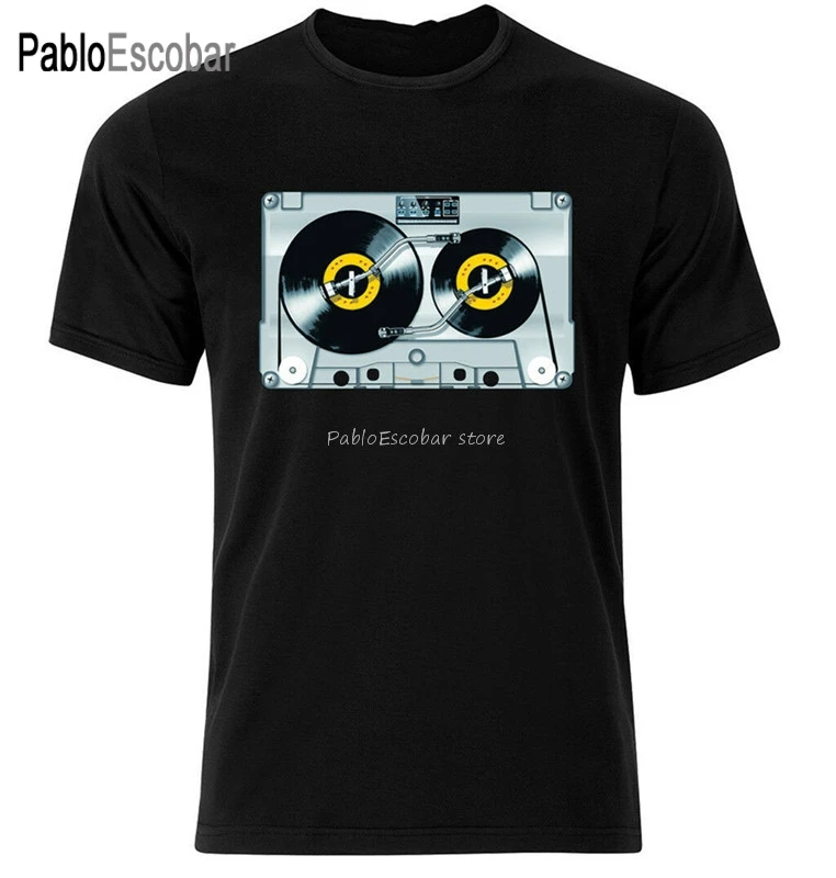 

cotton tshirt Old School Dj Tape Vinyl Retro Cassette 80'S 90'S Music T-Shirt T Shirt S-Xxl Custom Printed Tee Shirt