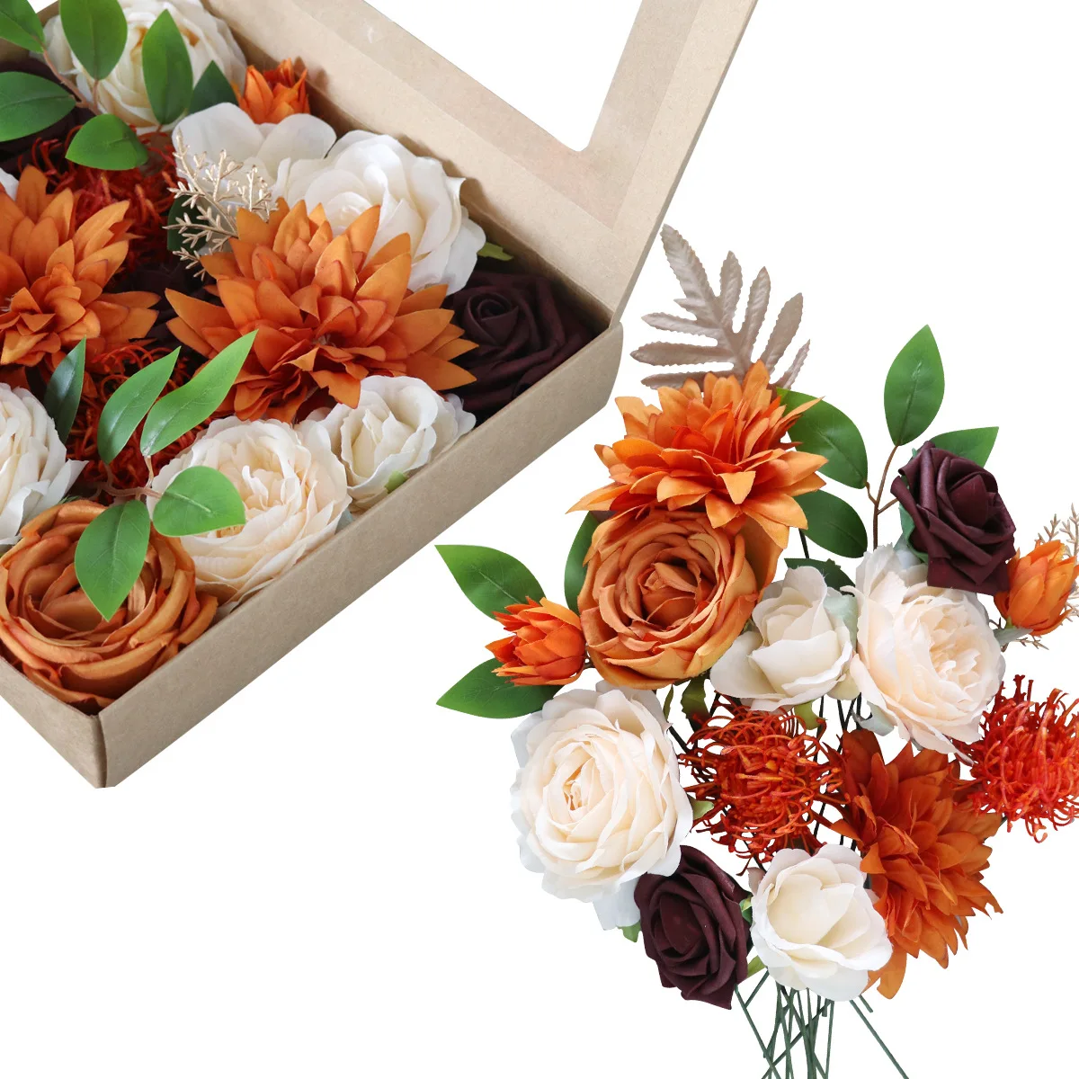 

Wedding Simulation Flower Boxed Decorations Birthday Party DIY Bridal Bouquet Artificial Flower Gift Box Valentine's Day Gift