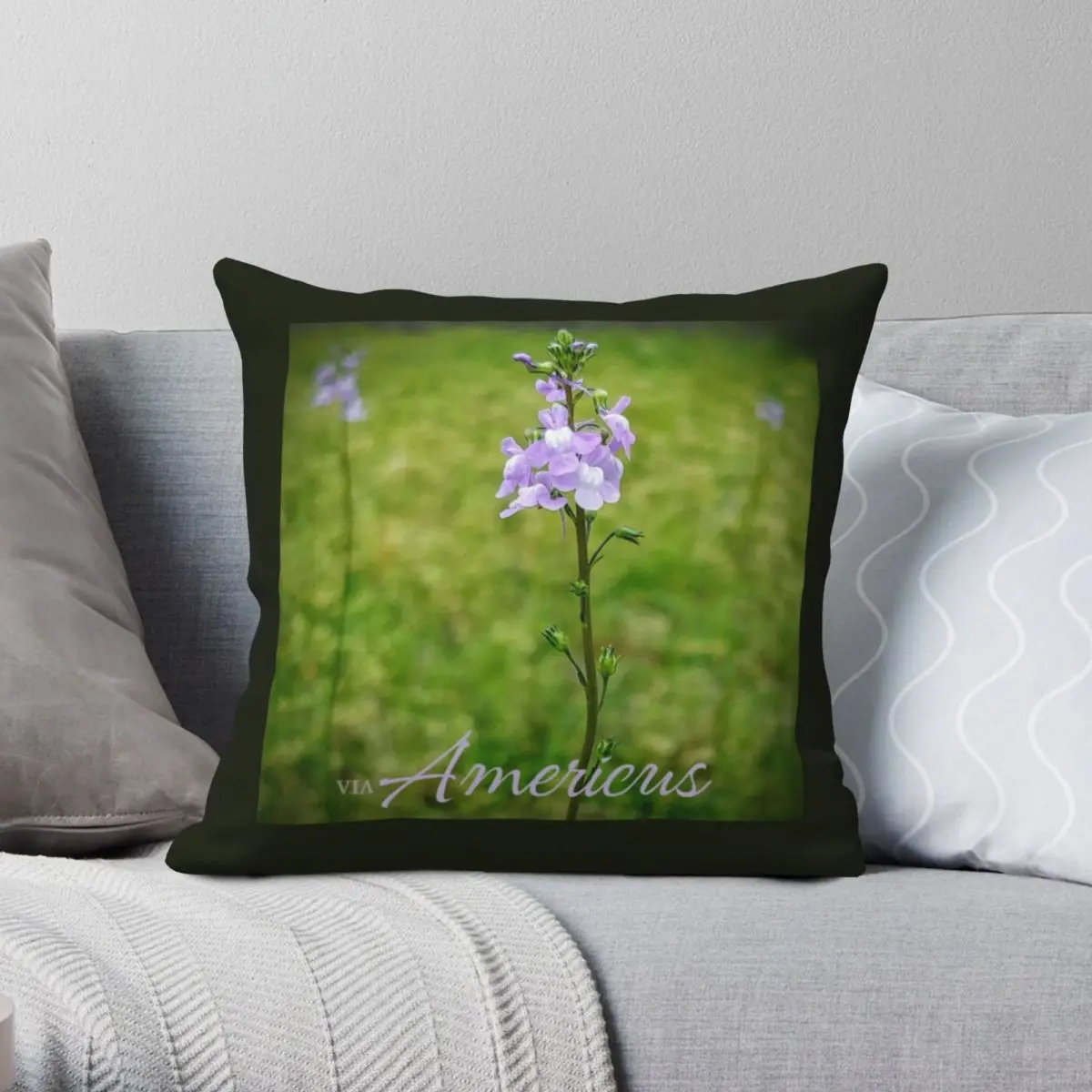 

Квадратная подушка с бледными цветами Америки, подушка из полиэстера и льна с бархатным узором, Декоративная Подушка на молнии, подушка, наволочка для комнаты 45x45