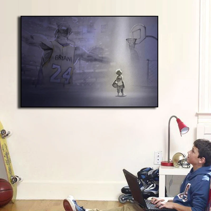 

Basketball star dunking posters mural famous modern minimalist tin painting bar art picture living room decoration