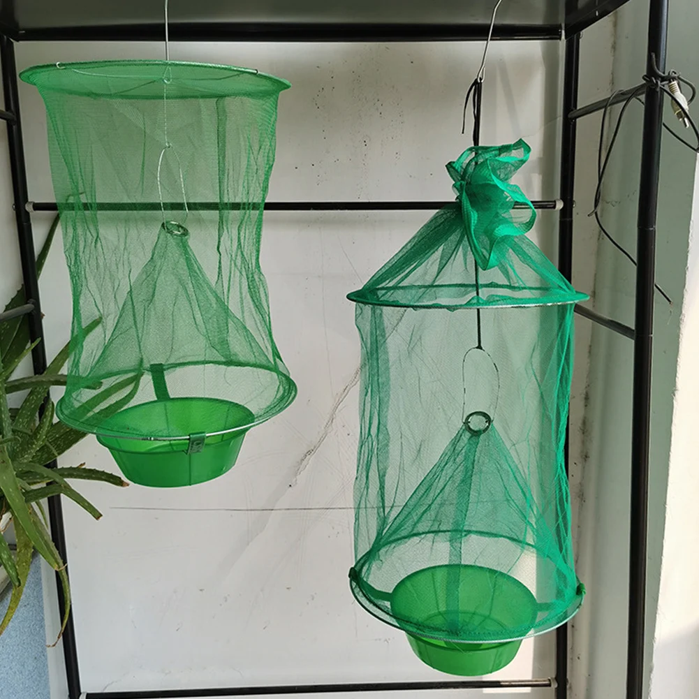 

Hanging Flies Catcher Cage Reusable Folding Flies Net Traps Practical Flies Flytrap Cages Pest Control Tool for Courtyard Garden