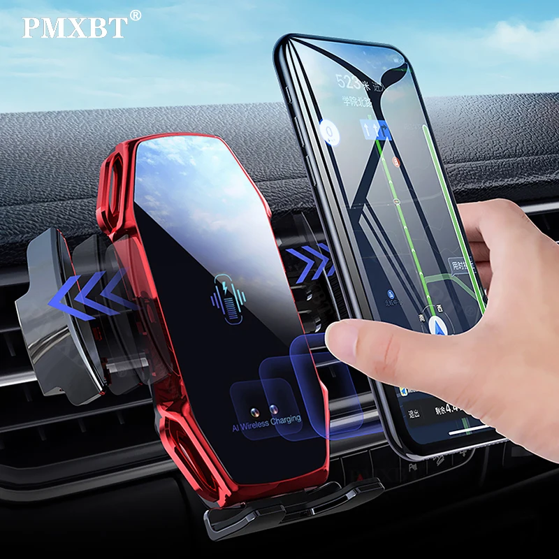

Car Wireless Charger Pad Holder for IPhone 14 13 12 11 Pro Max Samsung S21 Fast Charging 10W Lnfrared Automatic Induction Stand