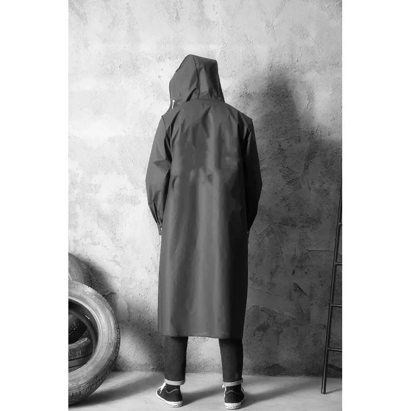 Длинный Водонепроницаемый дождевик для взрослых мужчин и женщин черная