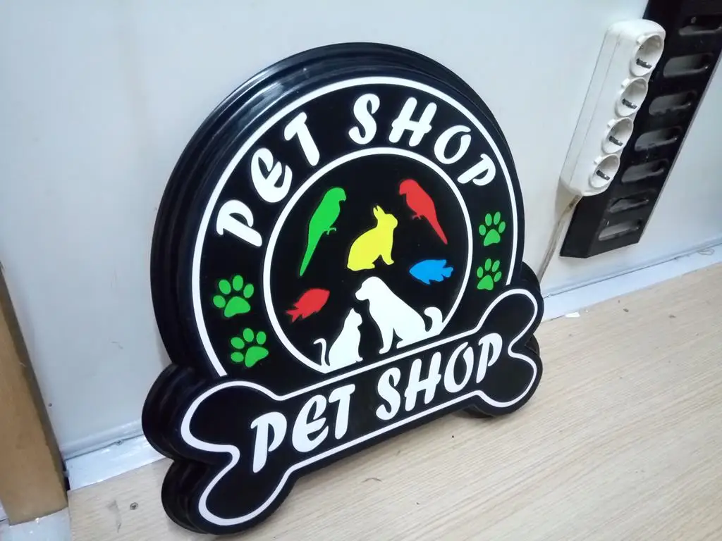 

Led Signage Neon Pet Shop Leon Ledon Advertising Board 43x41CM
