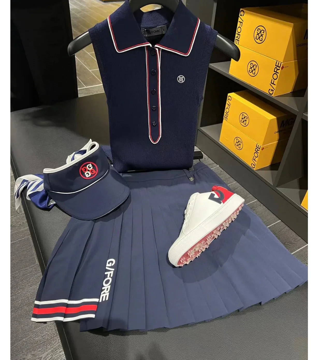 Spring/summer 2022 new golf women's vest knit lapel jacket fine craftsmanship outdoor sports casual women's fashion