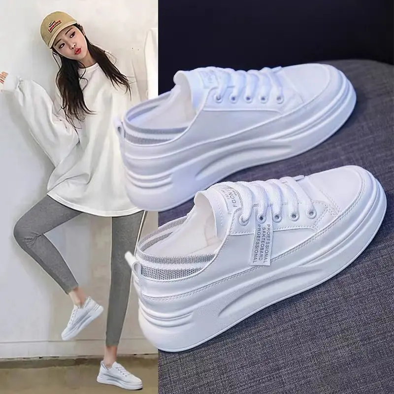

Sports Anti-Slip Women's Shoes 2021 Spring Student White Shoes Platform Sneaker Women Shoes