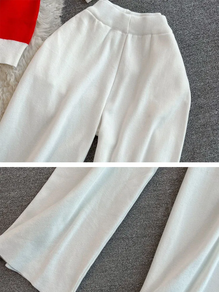 Женский вязаный комплект из 2 предметов Tie-dye свободный трикотажный пуловер с