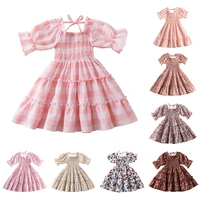 princess dress for baby girls autumn new puff sleeve kids ball gowns fashion floral kids birthday dress school children clothes