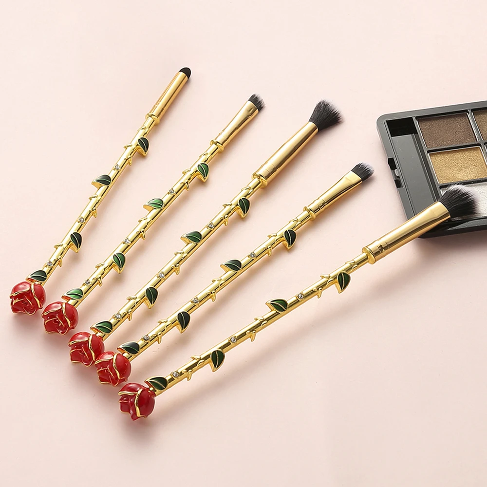 

Free Shipping Beauty and the Beast Rose Makeup Brushes Set Beauty Cosmetic Brush Eyeshadow Contour Concealer Pincel Maquiagem