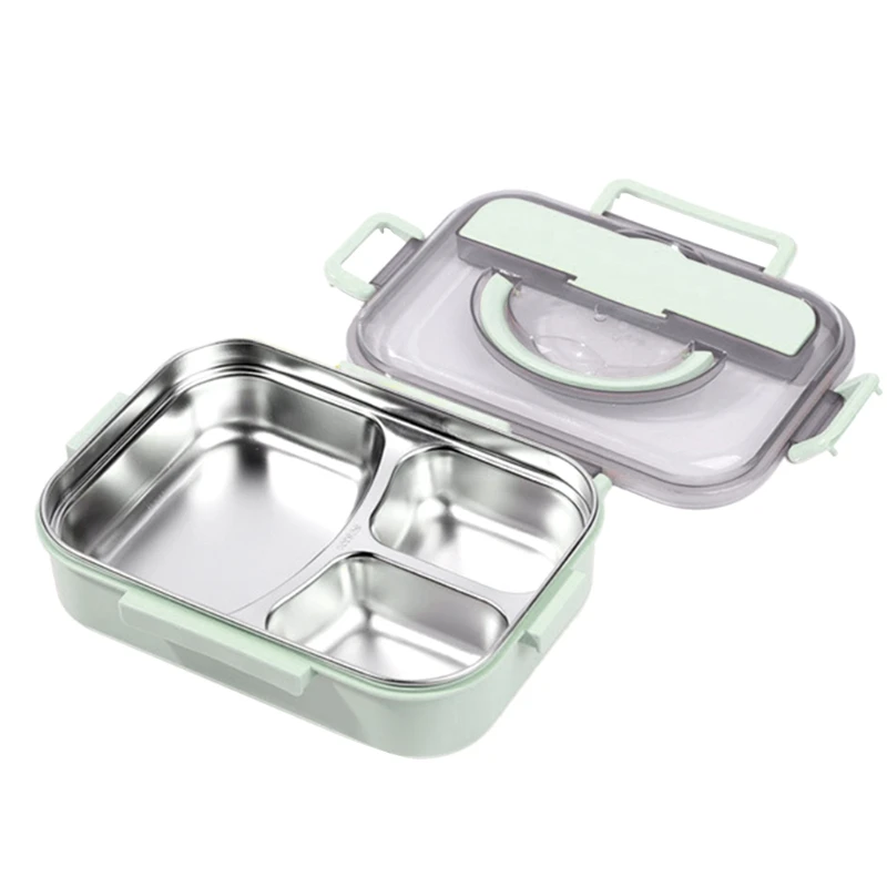

Изолированный Ланч-бокс из нержавеющей стали, стандартная коробка с крышкой и ручкой, подходит для студентов и офисных работников, сохраняе...