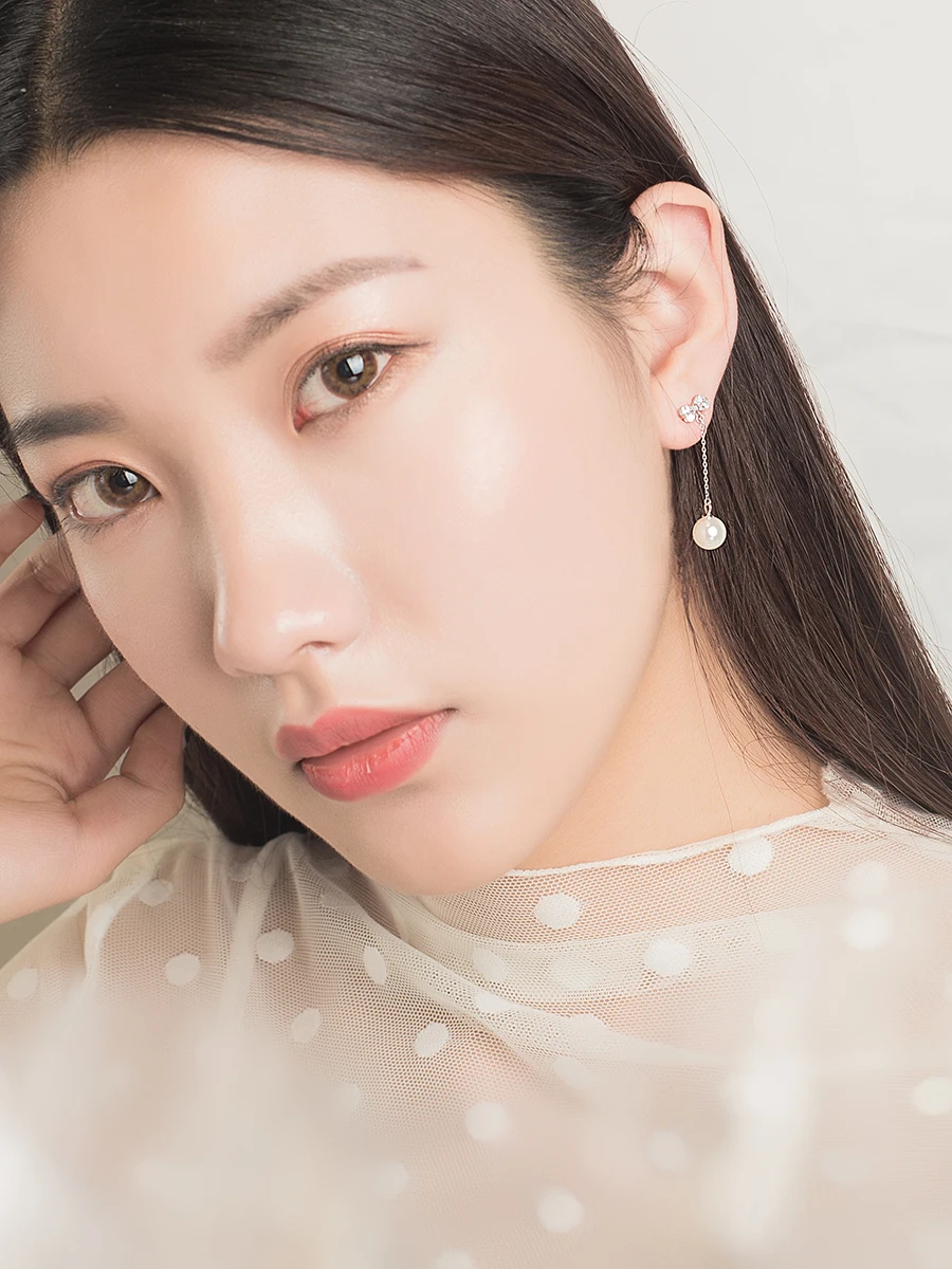 Женские серьги из стерлингового серебра с бантом и жемчугом в стиле ретро без