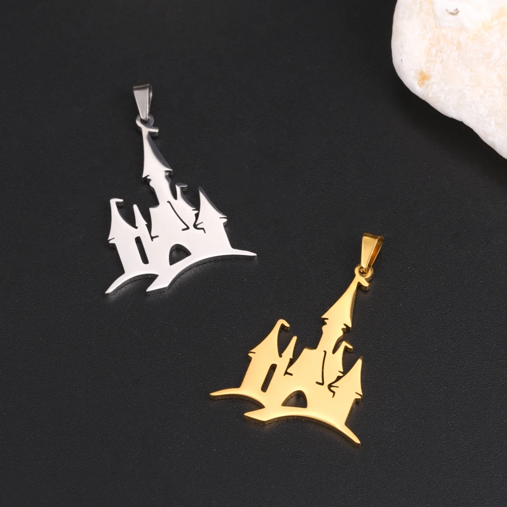 

Wholesale 5pcs/Lot Stainless Steel Castle Charms Pendants For Jewelry Making Diy Necklace Bracelets Accessories Handmade Gifts