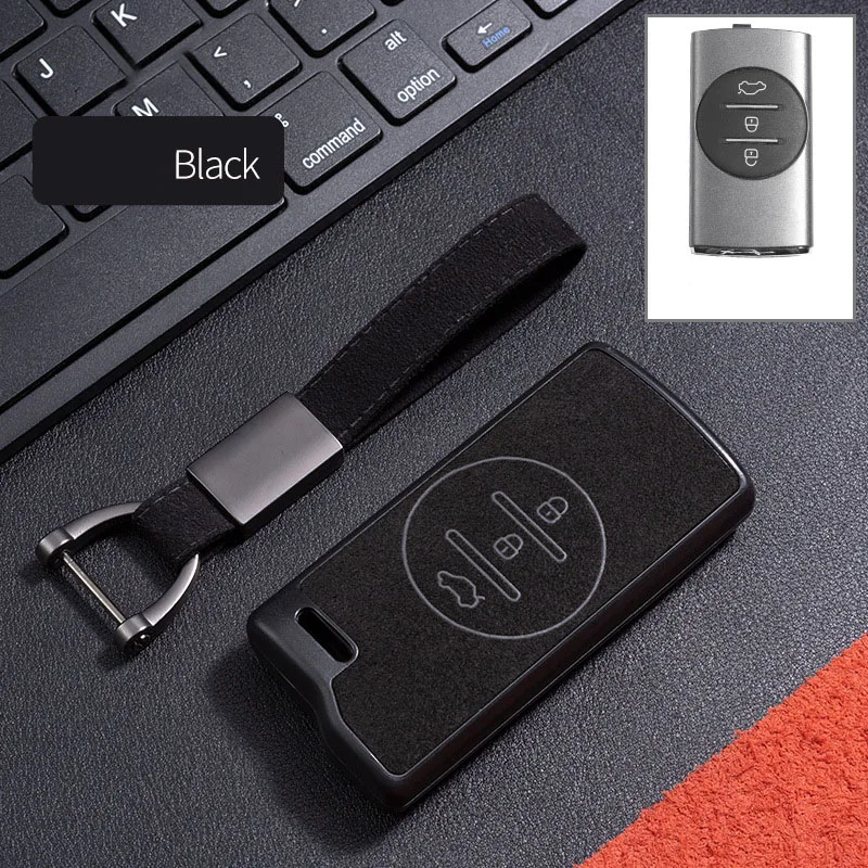 

Suede Leather Car Key Cover Case Shell Keychain For Chery Tiggo 8 Arrizo 5 Pro Gx 3x 5x eQ7 Chery Tiggo 7 Pro 2020 Accessories