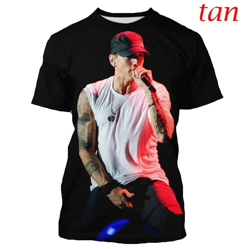 2022 New Men and Women Fashion 3D Eminems Printed Short Sleeve 3DT Shirt Hip Hop Couple Top