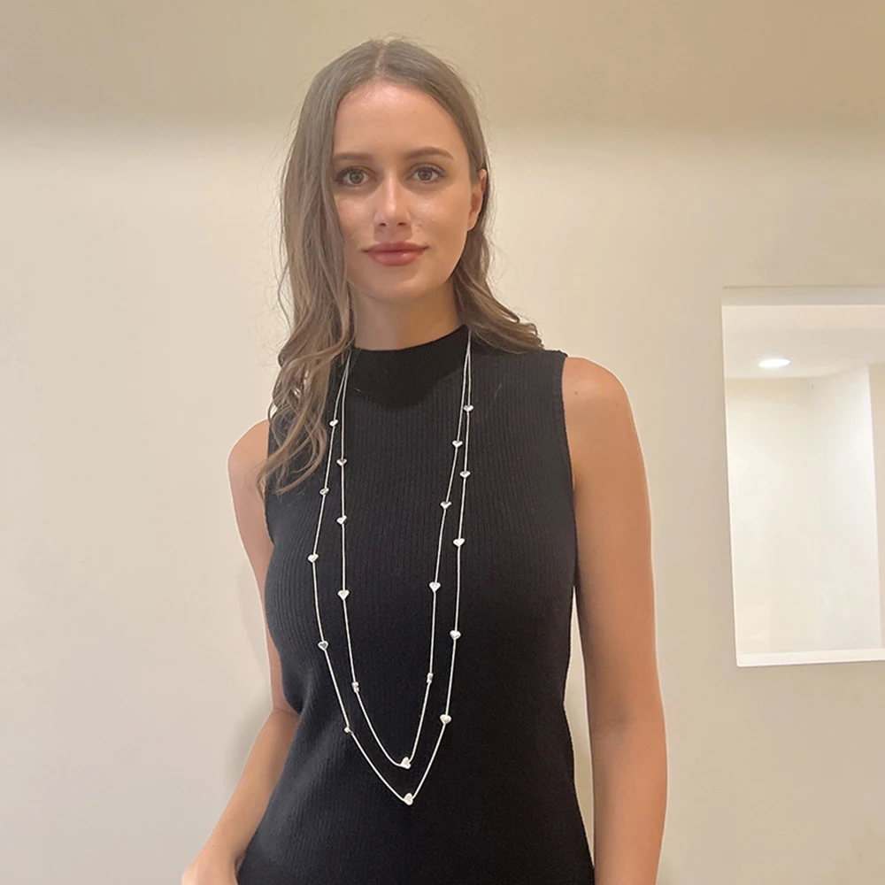 Винтажные Длинные ожерелья-цепочки ожерелье с милым сердцем новые в готическом