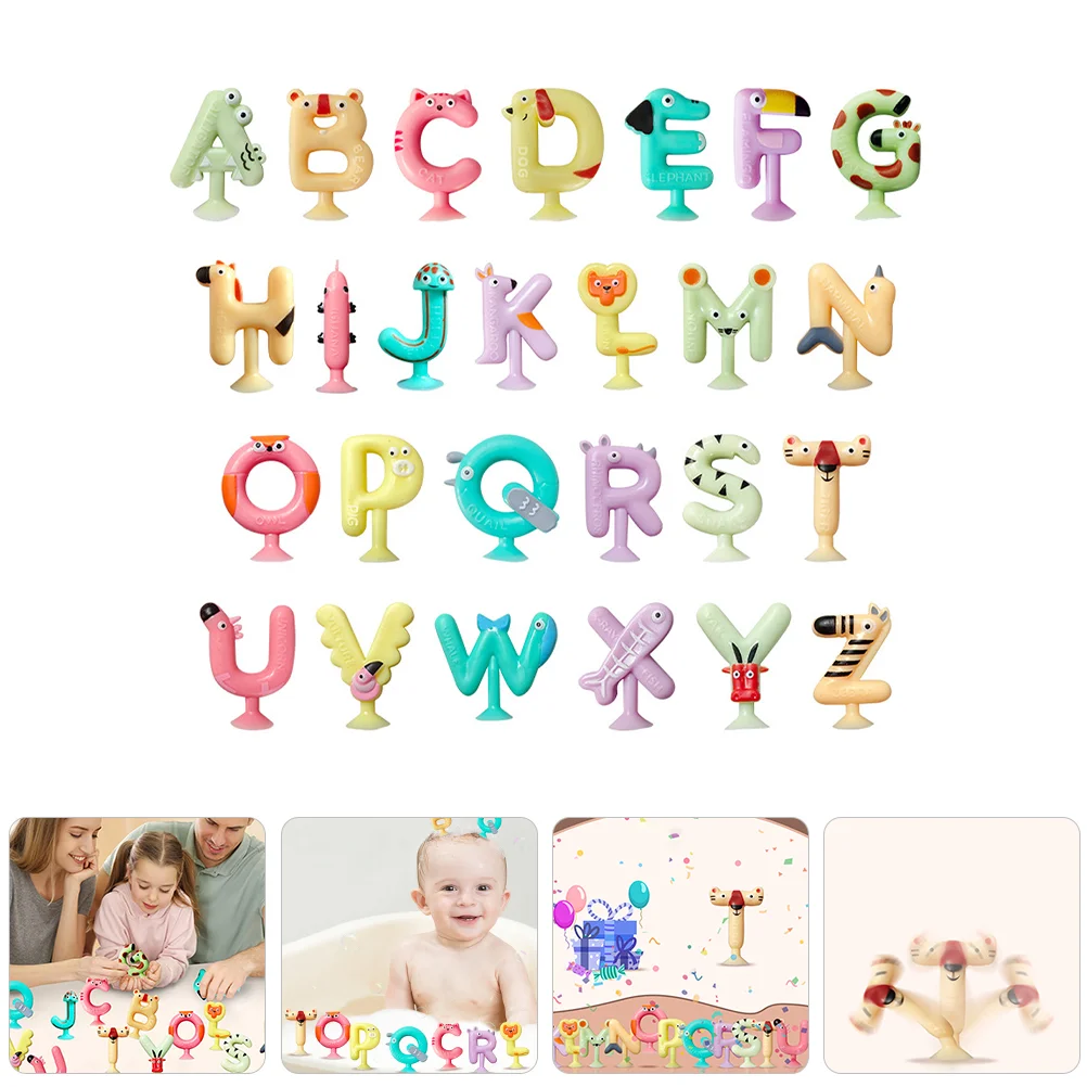 

26 Pcs Bottled Child Toys Silica Gel Toddlers Preschool Learning Spelling Games