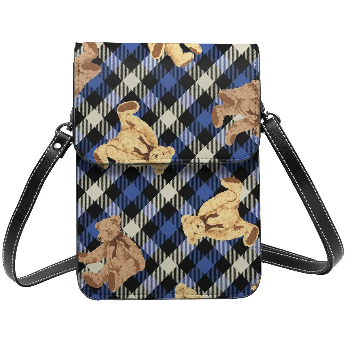 

Мобильный телефон сумка женская, кожаная, с рисунком в виде медведя из мультфильма