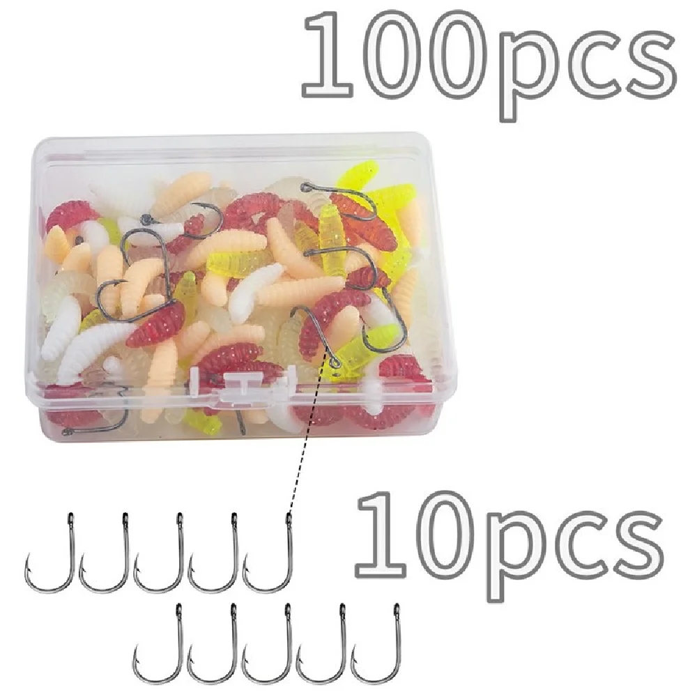 100 шт. рыболовные приманки набор мягких приманок для хлеба червей светящиеся