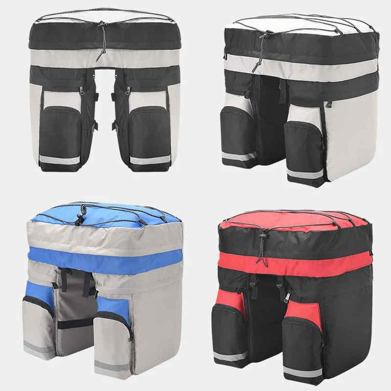 

Bike Bag Large Capacity 60L Rack Bag Bike Double Side Pockets Send Rain Cover Stretch FixationOutdoor Riding Rear Seat Bag